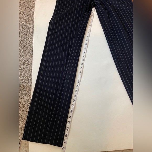 Max Mara Blue Wool Pinstripe Pants Size 2 - Picture 10 of 13